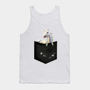 unicorn wild animals black white dark soul clothin Tank Top